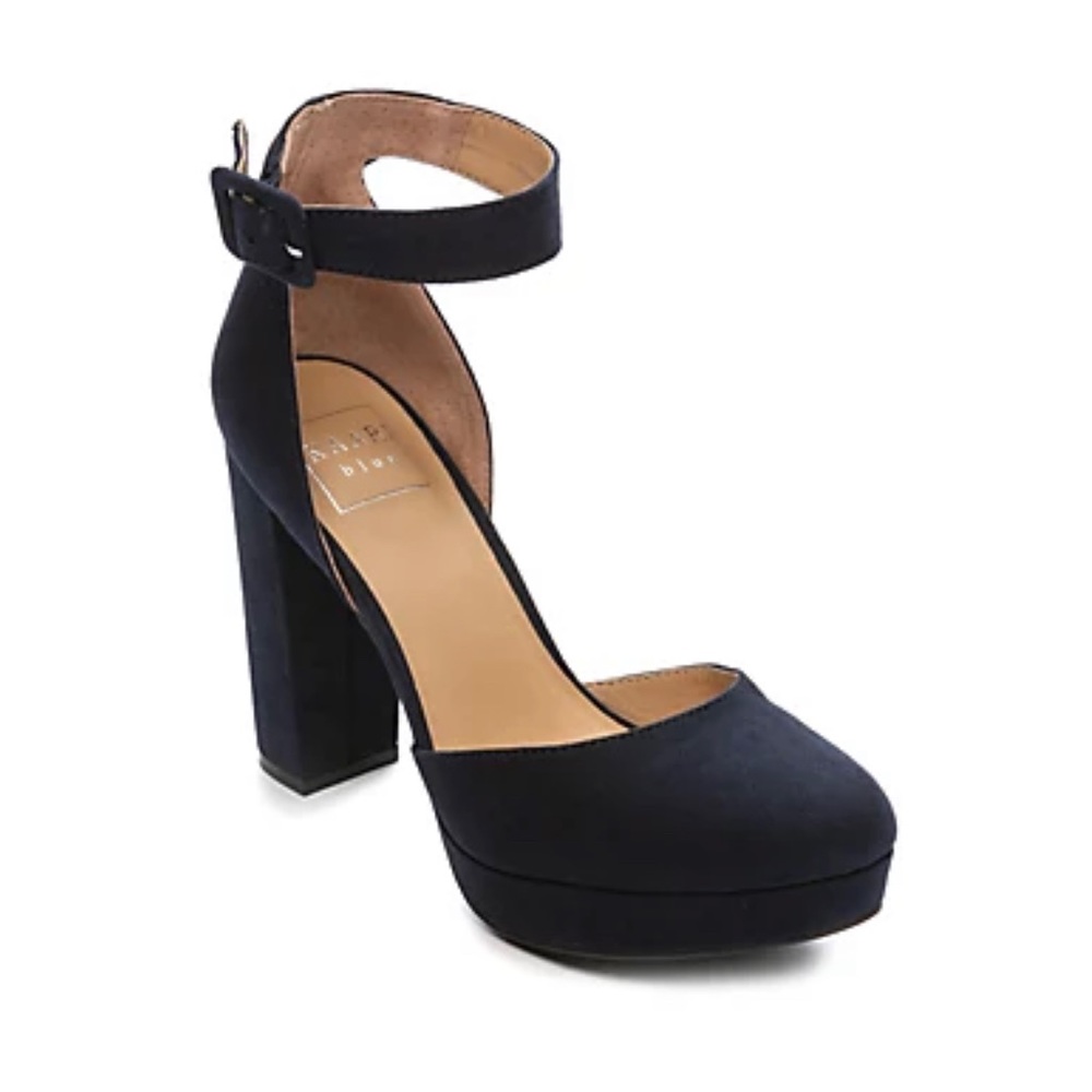 Kaari Blue Black Suede Pumps
